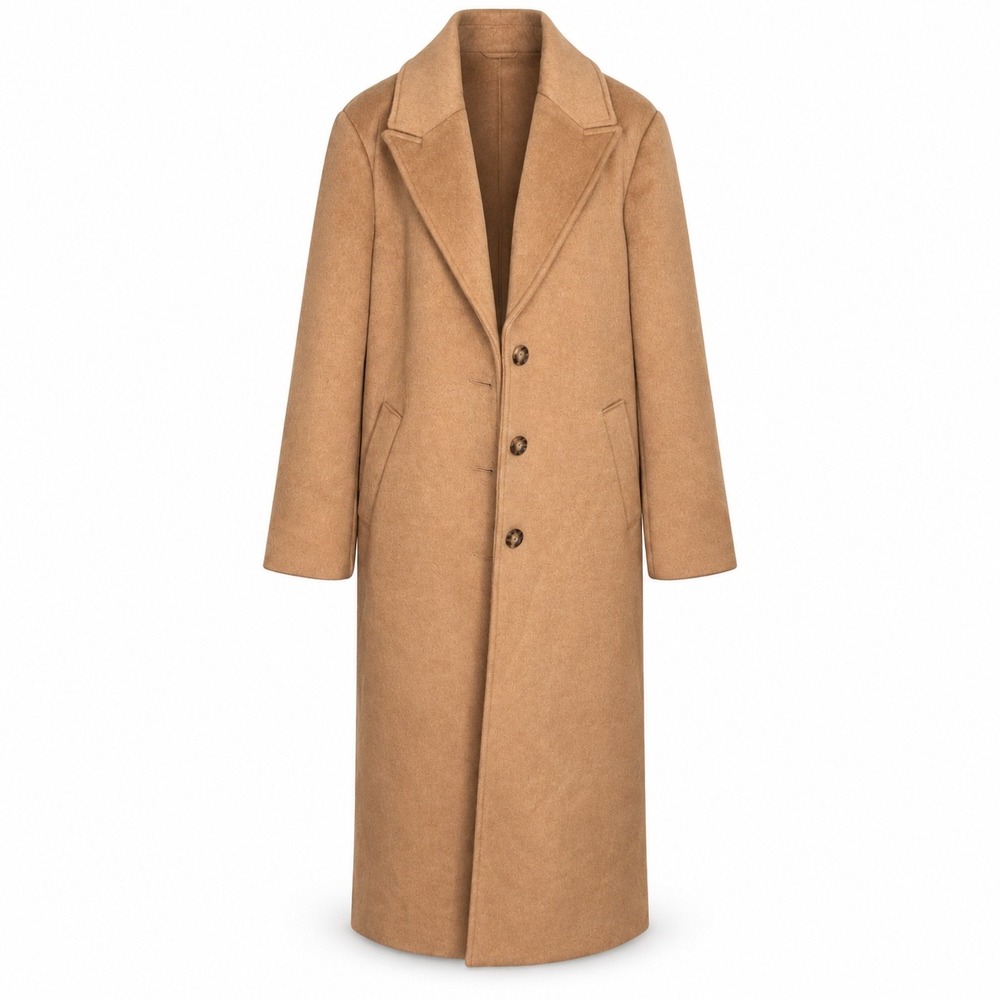 Abercrombie Wool Blend Coat M Tall Camel Dad Coat Long Tailored Quiet Luxury NWT